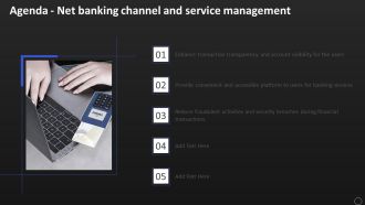 Agenda Net Banking Channel And Service Management Infographics PDF