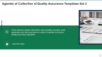 Agenda Of Collection Of Quality Assurance Templates Set 3 Structure PDF