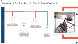 Agenda Of Key Practices To Create Sales Playbook Graphics PDF