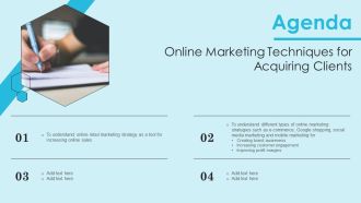 Agenda Online Marketing Techniques For Acquiring Clients Professional PDF