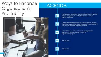 Agenda Ways To Enhance Organizations Profitability Elements PDF