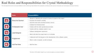 Agile Crystal Techniques Real Roles And Responsibilities For Crystal Methodology Slides PDF