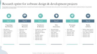 Agile Playbook For Program Designers Research Sprint For Software Design And Development Projects Ppt Inspiration Topics PDF