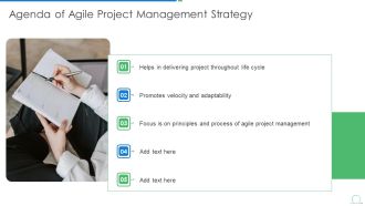 Agile Project Management Strategy Agenda Of Agile Project Management Strategy Structure PDF