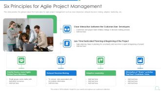 Agile Project Management Strategy Six Principles For Agile Project Management Background PDF