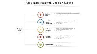 Agile Team Role With Decision Making Ppt PowerPoint Presentation Infographic Template Designs Download PDF