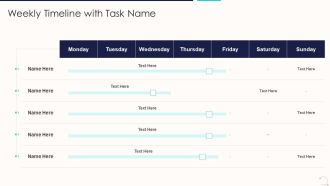 Agile Unified Procedure It Weekly Timeline With Task Name Professional PDF