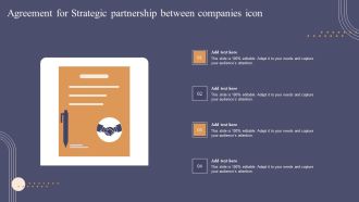 Agreement For Strategic Partnership Between Companies Icon Structure PDF