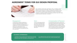 Agreement Terms For GUI Design Proposal Ppt PowerPoint Presentation Templates PDF