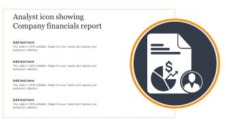 Analyst Icon Showing Company Financials Report Designs PDF