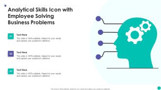 Analytical Skills Icon With Employee Solving Business Problems Introduction PDF