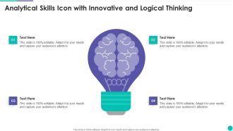Analytical Skills Icon With Innovative And Logical Thinking Ideas PDF