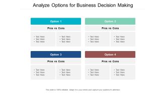 Analyze Options For Business Decision Making Ppt PowerPoint Presentation Model Slides