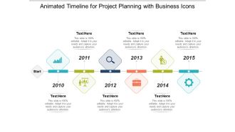 Animated Timeline For Project Planning With Business Icons Ppt PowerPoint Presentation Model Design Inspiration