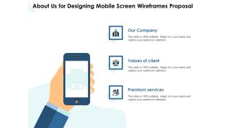 App Wireframing About Us For Designing Mobile Screen Wireframes Proposal Inspiration PDF