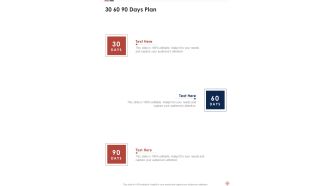 Application Development Freelance Proposal 30 60 90 Days Plan One Pager Sample Example Document