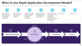 Application Development Life Cycle When To Use Rapid Application Development Model Brochure PDF
