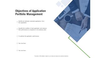 Application Performance Management Objectives Of Application Portfolio Management Ppt Inspiration Files PDF