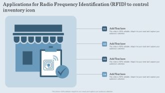 Applications For Radio Frequency Identification RFID To Control Inventory Icon Mockup PDF