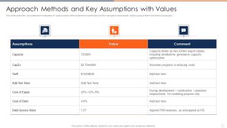 Approach Methods And Key Assumptions With Values Infographics PDF