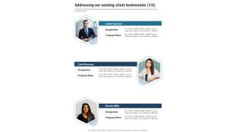 Architectural Concept Planning Proposal Addressing Our Existing One Pager Sample Example Document