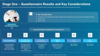 Artificial Intelligence Transformation Playbook Stage One Questionnaire Results And Key Considerations Designs PDF