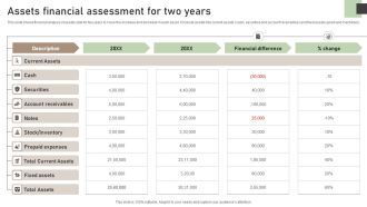 Assets Financial Assessment For Two Years Mockup PDF