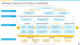 Assuring Management In Product Innovation To Enhance Processes Strategy Mapping For Product Leadership Introduction PDF