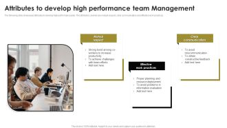 Attributes To Develop High Performance Team Management Graphics PDF