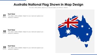 Australia National Flag Shown In Map Design Ppt PowerPoint Presentation File Templates PDF