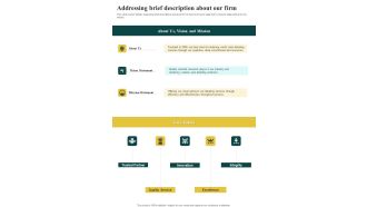 Automobile Repair And Maintenance Addressing Brief Description One Pager Sample Example Document