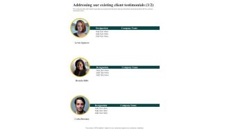 Automobile Repair And Maintenance Addressing Our Existing Client One Pager Sample Example Document