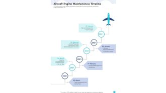 Aviation Services Management Proposal Aircraft Engine Maintenance Timeline One Pager Sample Example Document