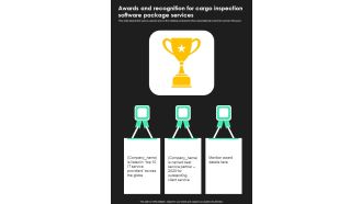 Awards And Recognition For Cargo Inspection Software Package Services One Pager Sample Example Document