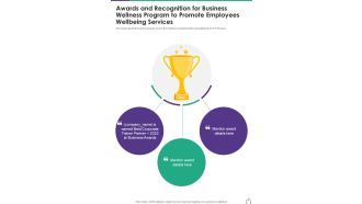 Awards And Recognition Wellness Program To Promote Employees One Pager Sample Example Document