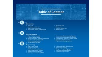 Back Propagation Program AI Table Of Content Ppt Slides Infographic Template PDF