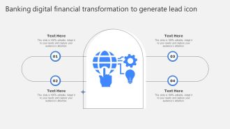 Banking Digital Financial Transformation To Generate Lead Icon Icons PDF