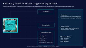 Bankruptcy Model For Small To Large Scale Organization Icons PDF