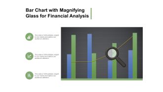 Bar Chart With Magnifying Glass For Financial Analysis Ppt Powerpoint Presentation Infographics Designs Download
