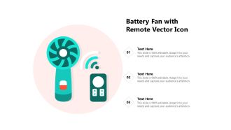 Battery Fan With Remote Vector Icon Ppt PowerPoint Presentation File Brochure PDF