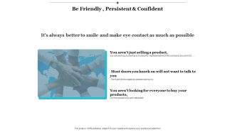 Be Friendly Persistent And Confident Ppt PowerPoint Presentation Portfolio Rules