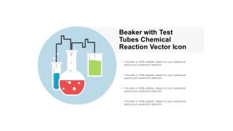 Beaker With Test Tubes Chemical Reaction Vector Icon Ppt PowerPoint Presentation Model Clipart