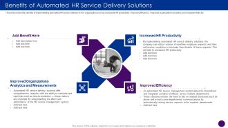 Benefits Of Automated HR Service Delivery Solutions Ppt Professional Rules PDF