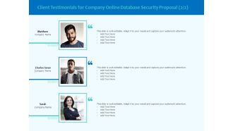 Best Data Security Software Client Testimonials For Company Online Database Security Guidelines PDF