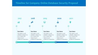 Best Data Security Software Timeline For Company Online Database Security Proposal Graphics PDF