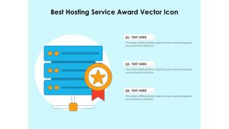 Best Hosting Service Award Vector Icon Ppt PowerPoint Presentation Infographic Template Example 2015 PDF