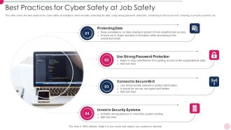 Best Practices For Cyber Safety At Job Safety Infographics PDF