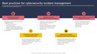Best Practices For Cybersecurity Incident Management Summary PDF