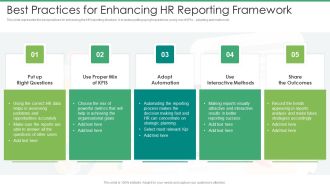 Best Practices For Enhancing HR Reporting Framework Demonstration PDF