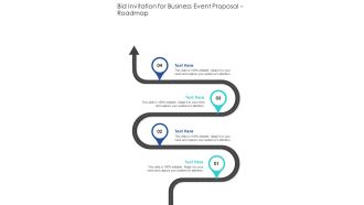 Bid Invitation For Business Event Proposal Roadmap One Pager Sample Example Document